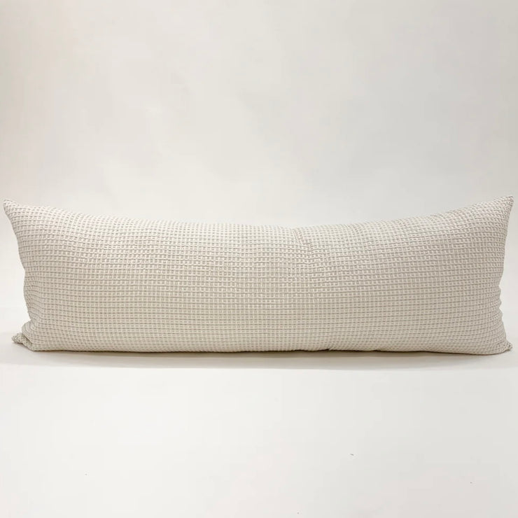 Anaya Home Cool Cotton Beige Waffle Weave Body Pillow With Down Alternative Insert