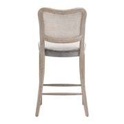Essentials For Living Cela Counter Stool ~ Performance Dark Dove Velvet With Natural Gray Oak & Natural Gray Cane Frame