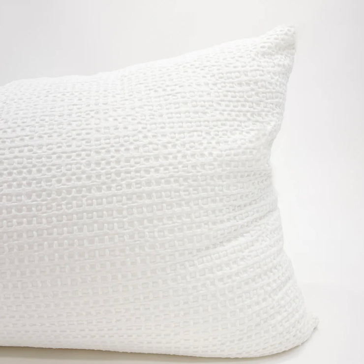 Anaya Home Cool Cotton White Waffle Weave Body Pillow With Down Alternative Insert