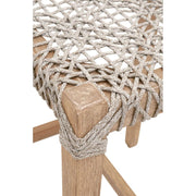 Essentials For Living Costa Backless Counter Stool ~ Taupe & White Flat Rope With Natural Gray Mahogany Frame