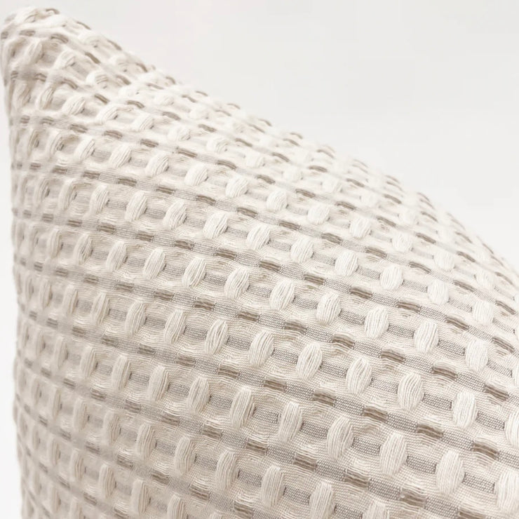 Anaya Home Cool Cotton Beige Waffle Weave Euro Pillow 26x26 With Down Insert