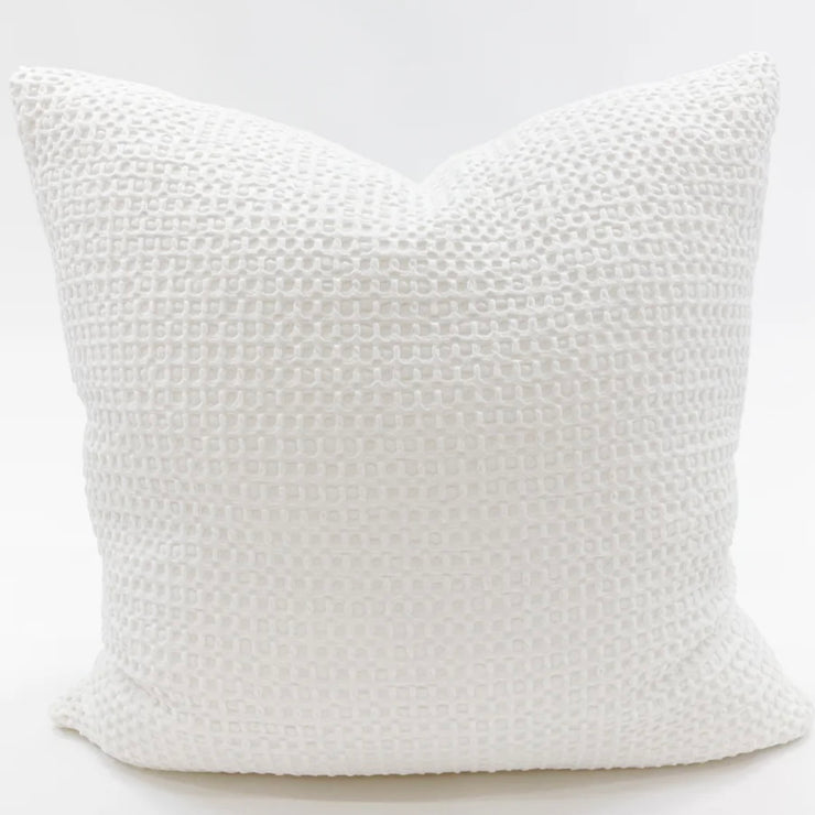 Anaya Home Cool Cotton White Waffle Weave Euro Pillow 26x26 With Down Insert
