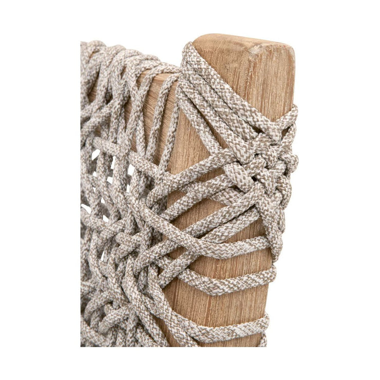 Essentials For Living Costa Counter Stool ~ Taupe & White Flat Rope, Performance Pumice With Natural Gray Mahogany Frame