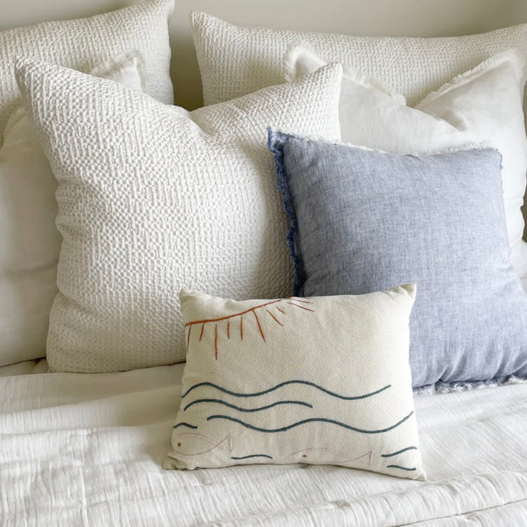 Anaya Home Cool Cotton White Waffle Weave Euro Pillow 26x26 With Down Insert