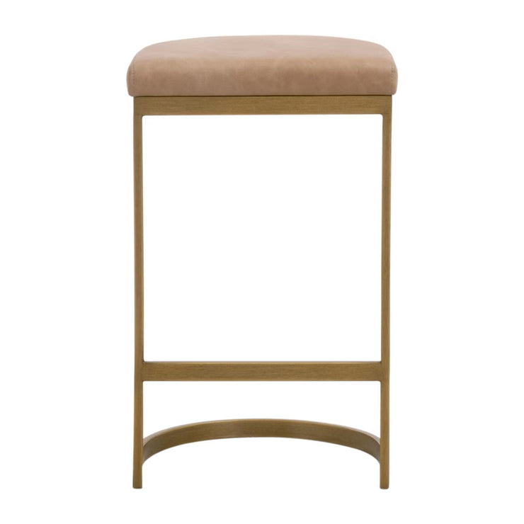 Essentials For Living Cresta Counter Stool ~ Ivanhoe Toast With Brushed Gold Frame