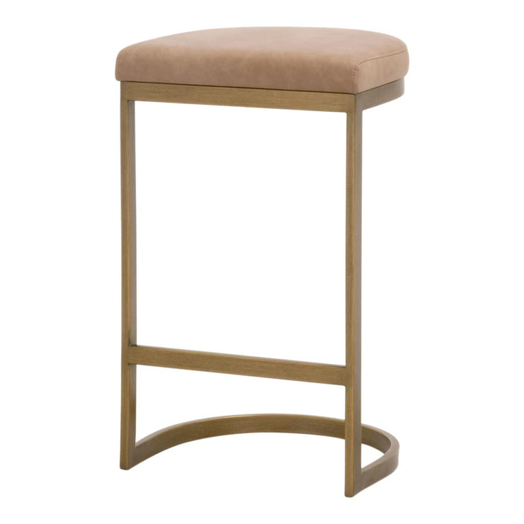 Essentials For Living Cresta Counter Stool ~ Ivanhoe Toast With Brushed Gold Frame