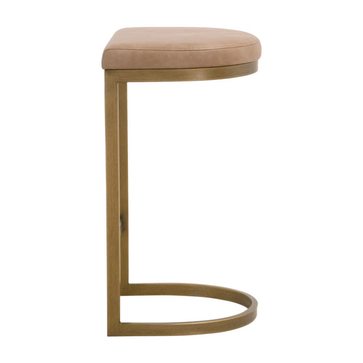 Essentials For Living Cresta Counter Stool ~ Ivanhoe Toast With Brushed Gold Frame