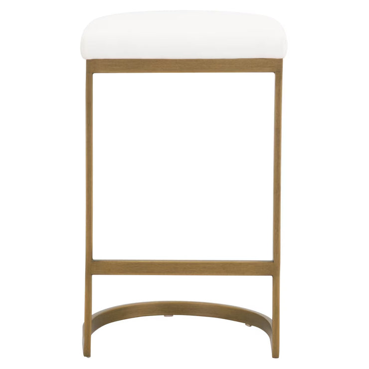 Essentials For Living Cresta Counter Stool ~ LiveSmart Peyton-Pearl With Brushed Gold Frame