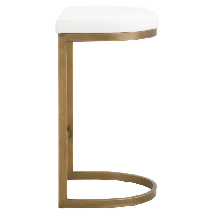 Essentials For Living Cresta Counter Stool ~ LiveSmart Peyton-Pearl With Brushed Gold Frame