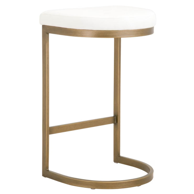 Essentials For Living Cresta Counter Stool ~ LiveSmart Peyton-Pearl With Brushed Gold Frame