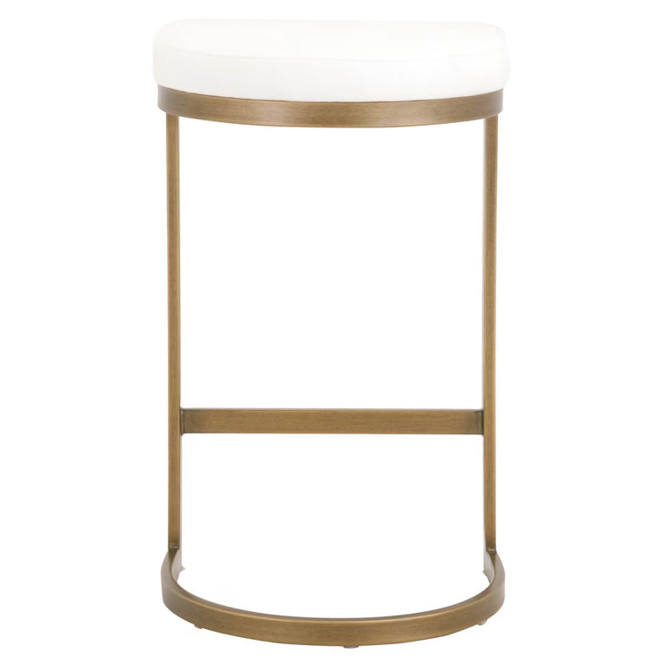Essentials For Living Cresta Counter Stool ~ LiveSmart Peyton-Pearl With Brushed Gold Frame