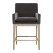 Essentials For Living Drake Counter Stool ~ Dark Dove Velvet With Natural Gray Oak Frame