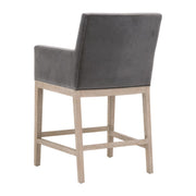 Essentials For Living Drake Counter Stool ~ Dark Dove Velvet With Natural Gray Oak Frame