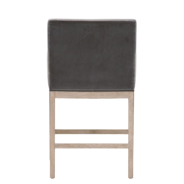 Essentials For Living Drake Counter Stool ~ Dark Dove Velvet With Natural Gray Oak Frame