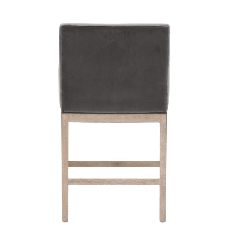 Essentials For Living Drake Counter Stool ~ Dark Dove Velvet With Natural Gray Oak Frame
