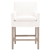Essentials For Living Drake Slipcover Counter Stool ~ LiveSmart Peyton-Pearl With Natural Gray Oak Frame