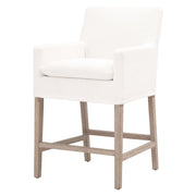 Essentials For Living Drake Slipcover Counter Stool ~ LiveSmart Peyton-Pearl With Natural Gray Oak Frame