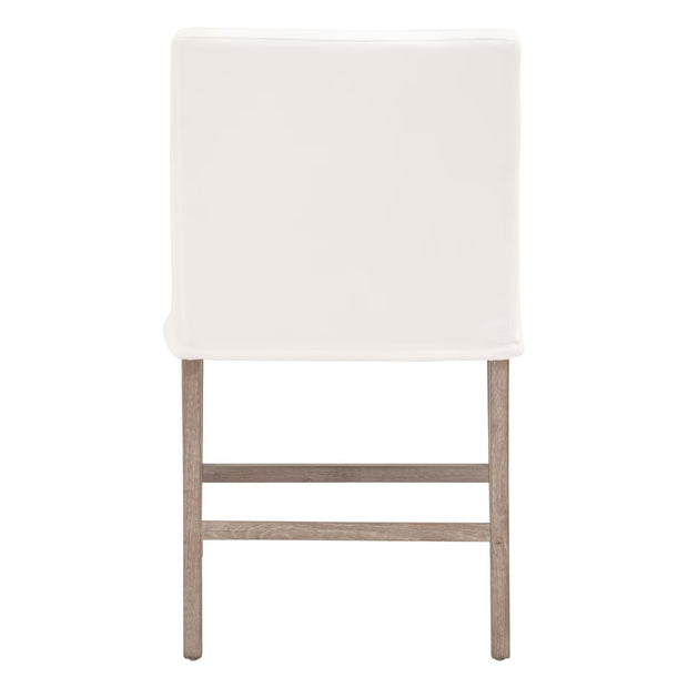 Essentials For Living Drake Slipcover Counter Stool ~ LiveSmart Peyton-Pearl With Natural Gray Oak Frame
