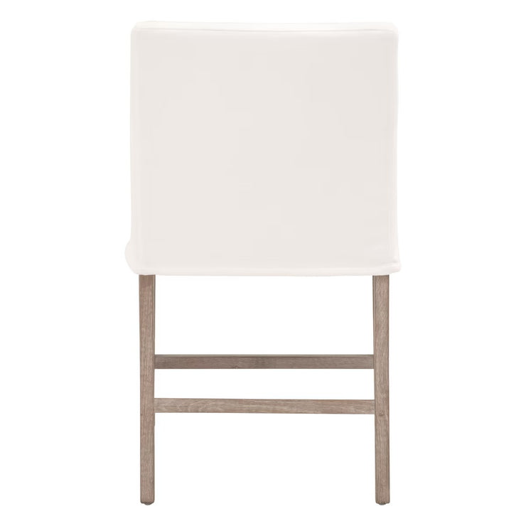 Essentials For Living Drake Slipcover Counter Stool ~ LiveSmart Peyton-Pearl With Natural Gray Oak Frame
