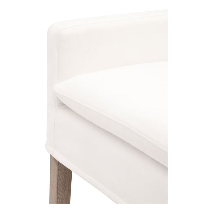 Essentials For Living Drake Slipcover Counter Stool ~ LiveSmart Peyton-Pearl With Natural Gray Oak Frame