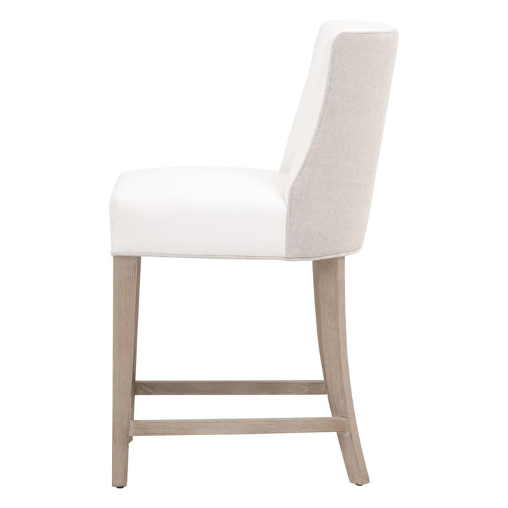 Essentials For Living Duet Counter Stool ~ LiveSmart Peyton-Pearl, Performance Bisque French Linen With Natural Gray Ash Frame