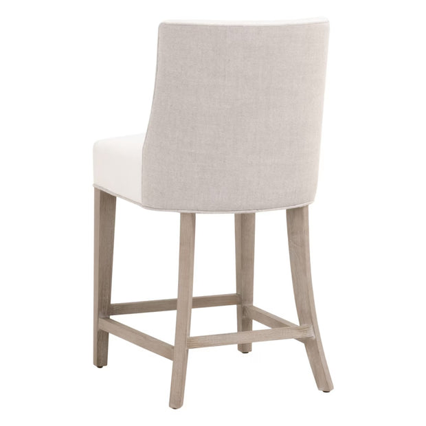 Essentials For Living Duet Counter Stool ~ LiveSmart Peyton-Pearl, Performance Bisque French Linen With Natural Gray Ash Frame