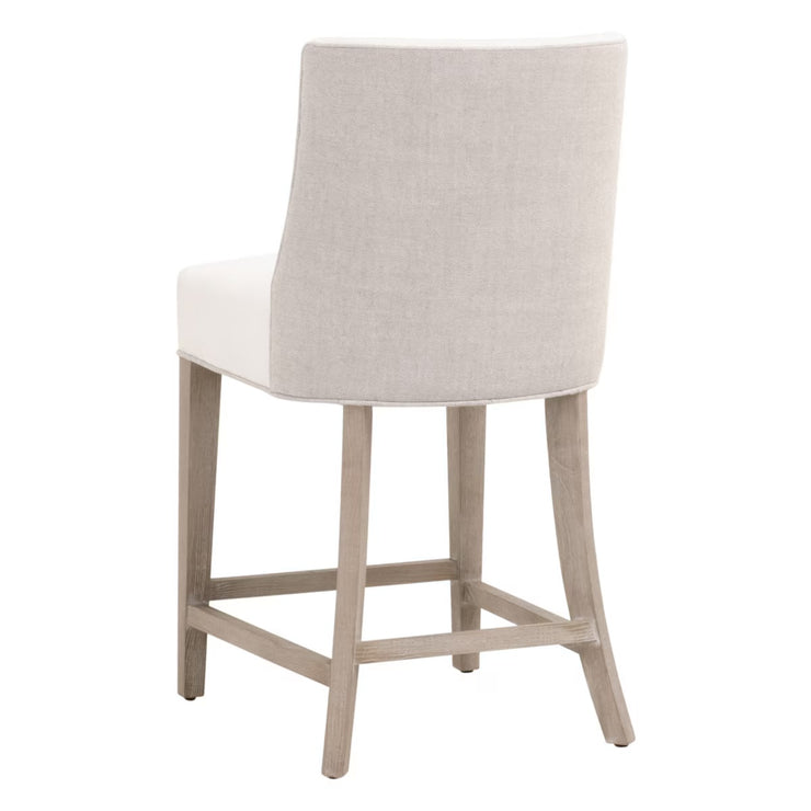 Essentials For Living Duet Counter Stool ~ LiveSmart Peyton-Pearl, Performance Bisque French Linen With Natural Gray Ash Frame