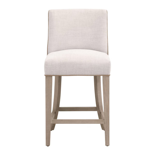 Essentials For Living Duet Counter Stool ~ Performance Bisque French Linen, Ivanhoe-Toast With Natural Gray Ash Frame