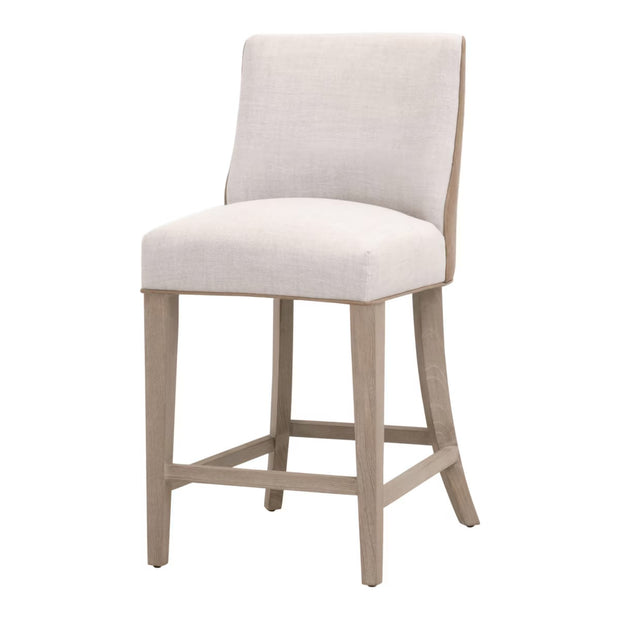 Essentials For Living Duet Counter Stool ~ Performance Bisque French Linen, Ivanhoe-Toast With Natural Gray Ash Frame