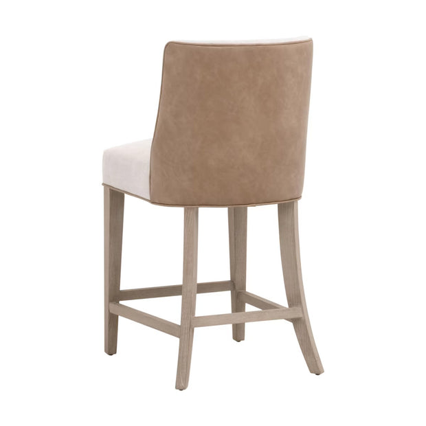 Essentials For Living Duet Counter Stool ~ Performance Bisque French Linen, Ivanhoe-Toast With Natural Gray Ash Frame