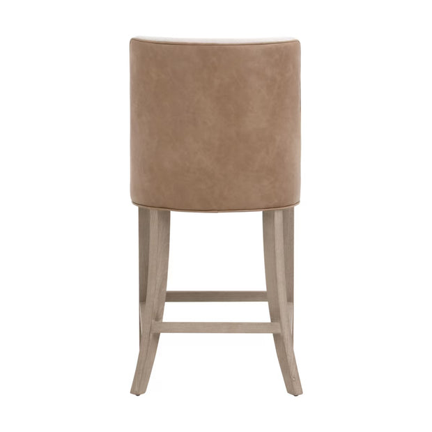 Essentials For Living Duet Counter Stool ~ Performance Bisque French Linen, Ivanhoe-Toast With Natural Gray Ash Frame