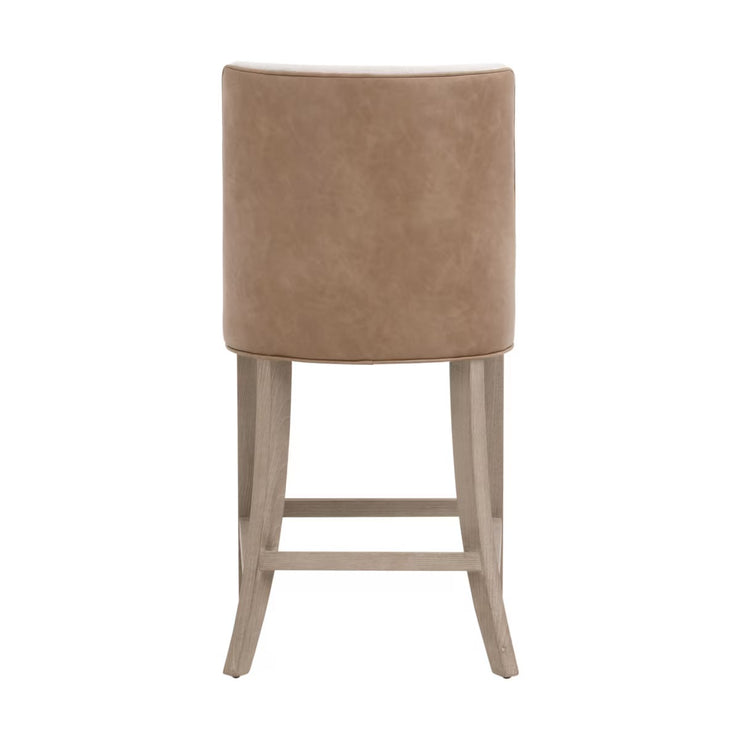 Essentials For Living Duet Counter Stool ~ Performance Bisque French Linen, Ivanhoe-Toast With Natural Gray Ash Frame