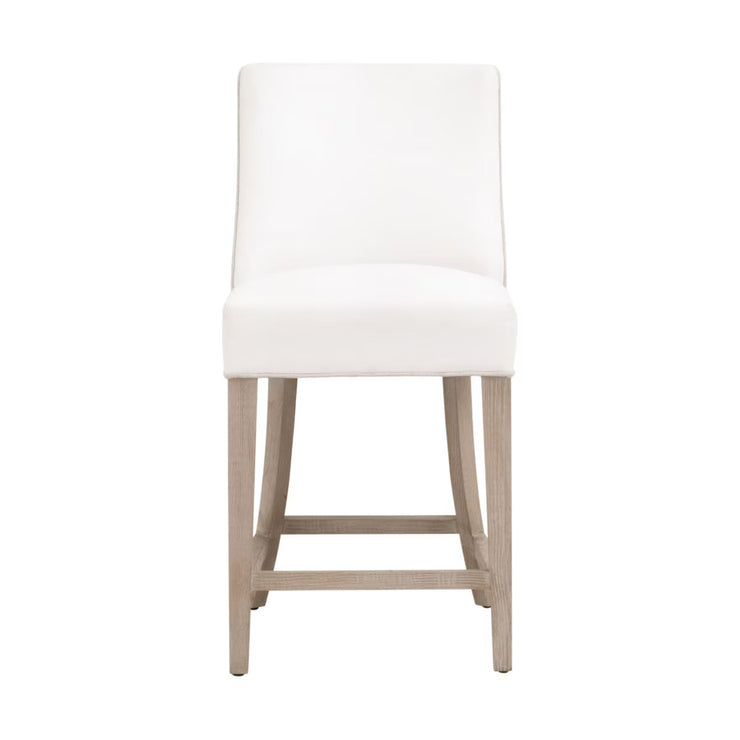 Essentials For Living Duet Counter Stool ~ LiveSmart Peyton-Pearl, Performance Bisque French Linen With Natural Gray Ash Frame