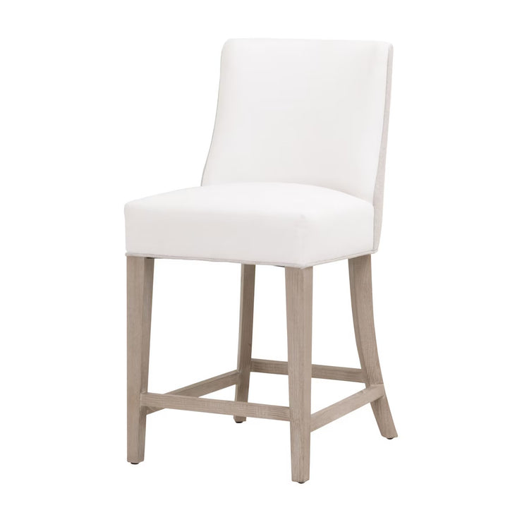Essentials For Living Duet Counter Stool ~ LiveSmart Peyton-Pearl, Performance Bisque French Linen With Natural Gray Ash Frame