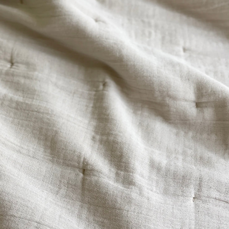 Anaya Home Easy Cotton Beige Gauze Quilt and Pillow Sham Set Available in Queen and King Sizes