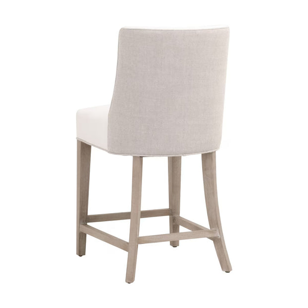 Essentials For Living Duet Counter Stool ~ LiveSmart Peyton-Pearl, Performance Bisque French Linen With Natural Gray Ash Frame