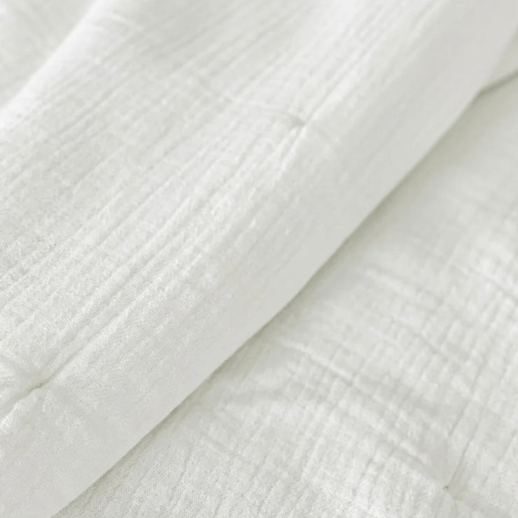 Anaya Home Easy Cotton White Gauze Quilt and Pillow Sham Set Available in Queen and King Sizes