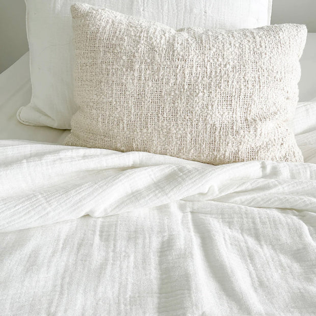 Anaya Home Easy Cotton White Gauze Quilt and Pillow Sham Set Available in Queen and King Sizes
