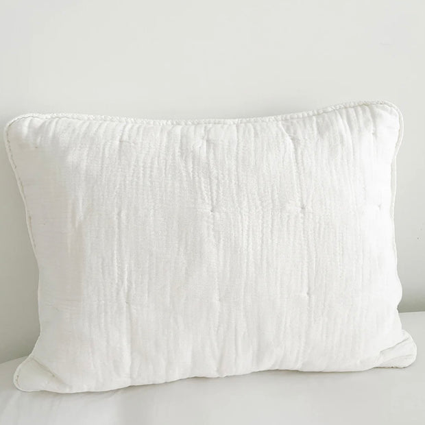 Anaya Home Easy Cotton White Gauze Quilt and Pillow Sham Set Available in Queen and King Sizes