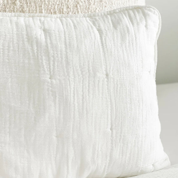 Anaya Home Easy Cotton White Gauze Quilt and Pillow Sham Set Available in Queen and King Sizes