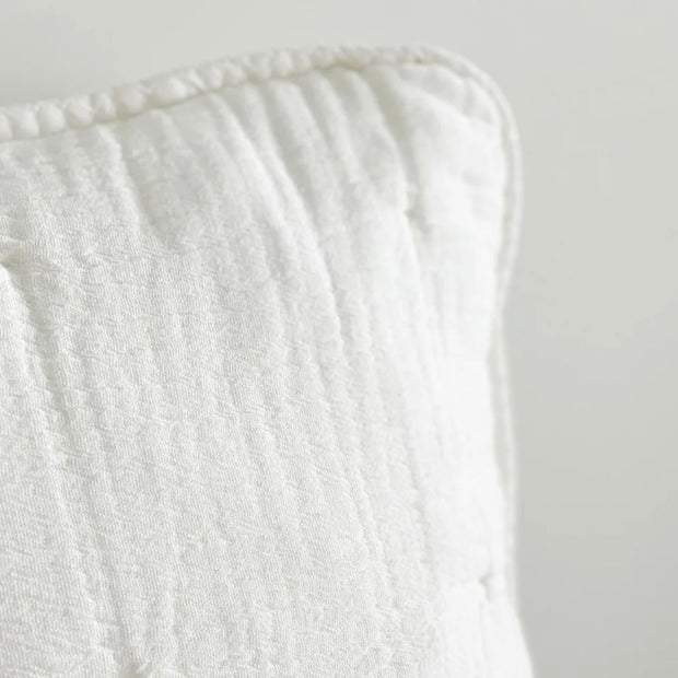 Anaya Home Easy Cotton White Gauze Quilt and Pillow Sham Set Available in Queen and King Sizes