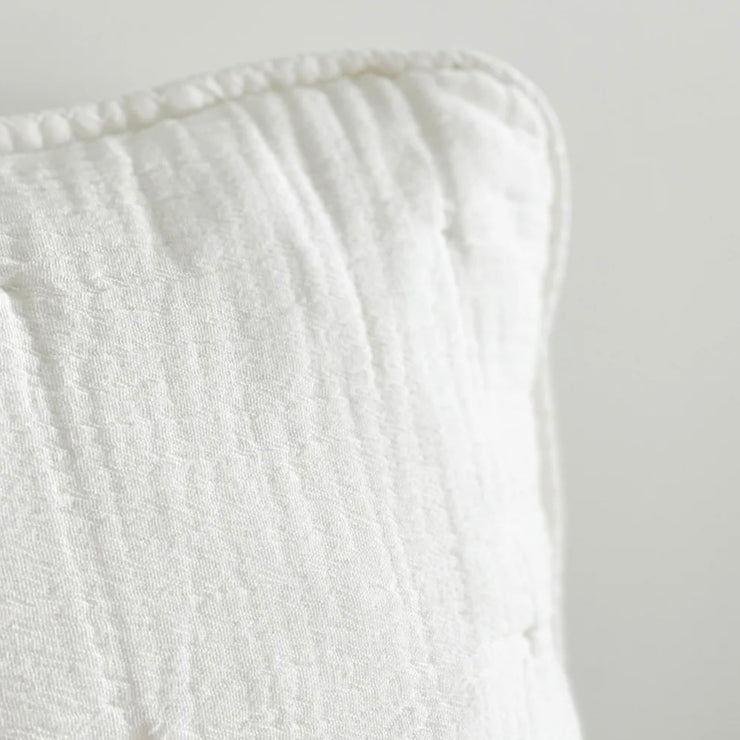 Anaya Home Easy Cotton White Gauze Quilt and Pillow Sham Set Available in Queen and King Sizes