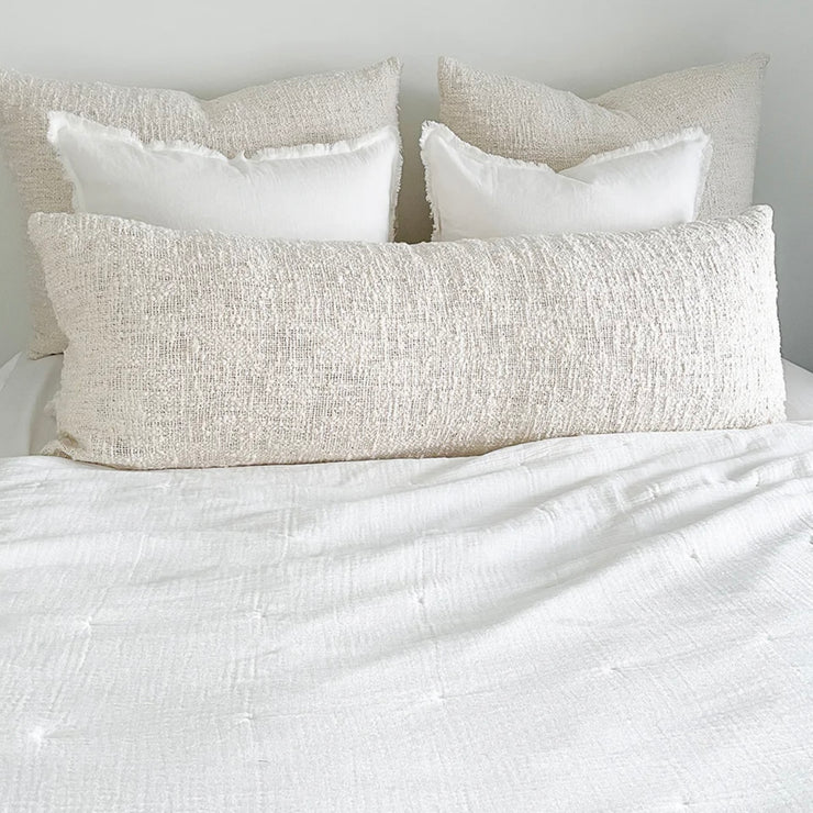 Anaya Home Easy Cotton White Gauze Quilt and Pillow Sham Set Available in Queen and King Sizes