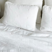Anaya Home Easy Cotton White Gauze Quilt and Pillow Sham Set Available in Queen and King Sizes