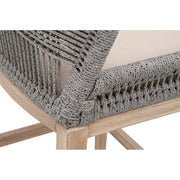 Essentials For Living Loom BarStool~ Platinum Rope, Light Gray With Natural Gray Mahogany Frame