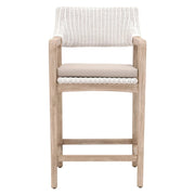 Essentials For Living Lucia Counter Stool~ White Rattan, Light Gray With Natural Gray Mahogany Frame