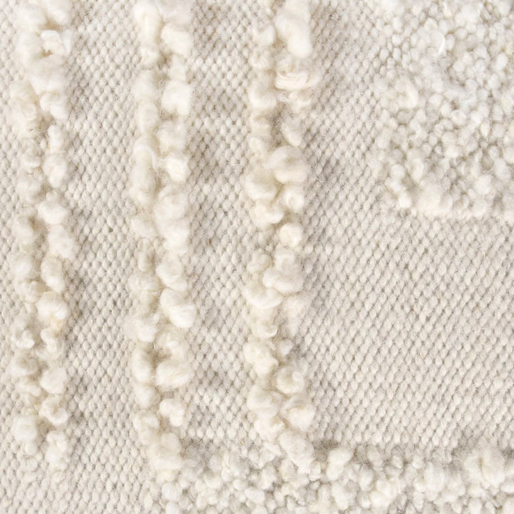 Anaya Home White Boucle Patchwork Handwoven Bench