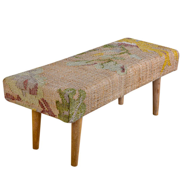 Anaya Home Elegant Floral Handwoven Bench