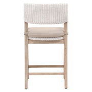 Essentials For Living Lucia Counter Stool~ White Rattan, Light Gray With Natural Gray Mahogany Frame