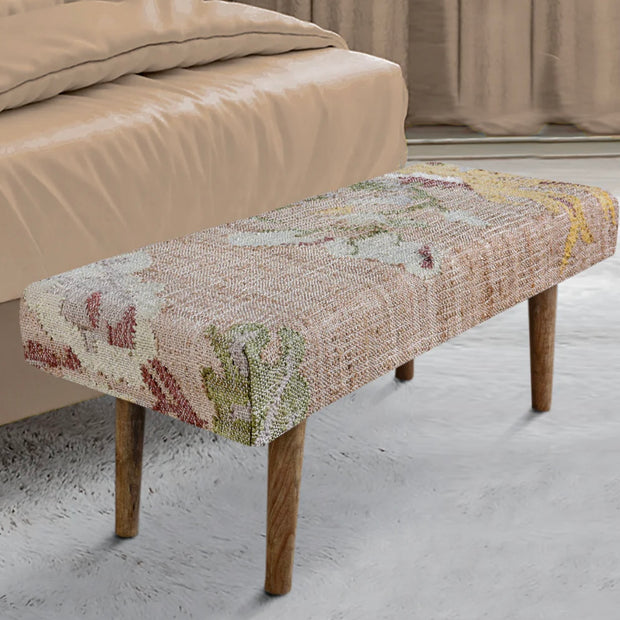Anaya Home Elegant Floral Handwoven Bench